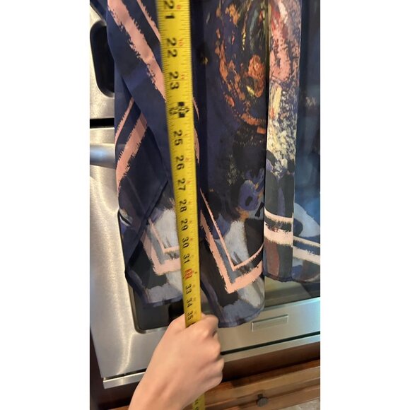 Derek Heart Long Tunic Dark Blue Sweater & Sheer Shawl ~ Size Small/ Medium - Picture 5 of 8